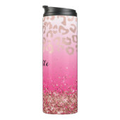 Elegant Hot Pink Glitter Leopard Ombre  Thermosbecher (Nach rechts gedreht)