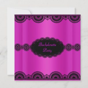 ELEGANT HOT PINK LACE JUNGGESELINNEN-ABSCHIED INVI EINLADUNG