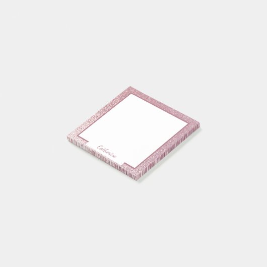 Elegant Hot Pink Lavender Metallic Shine Post-it Klebezettel (angewinkelt)