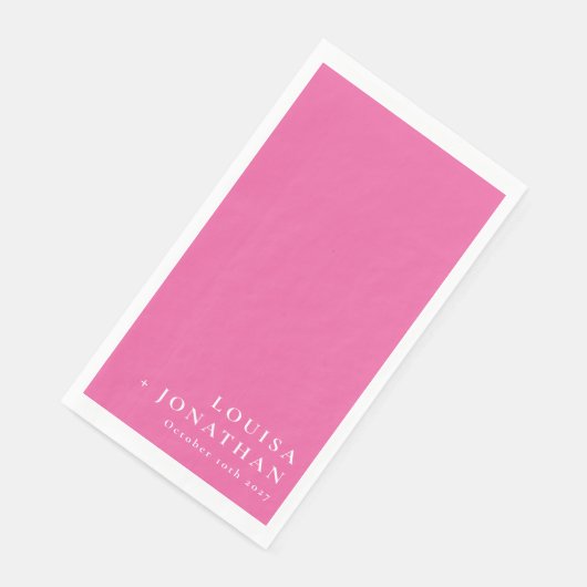 Elegant Hot Pink Trendy Minimal Custom Serviette (Ecke)