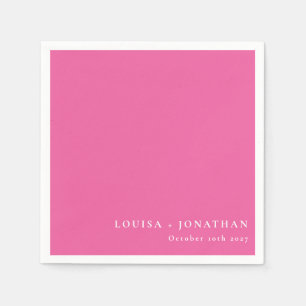 Elegant Hot Pink Trendy Minimalistisch Custom Serviette