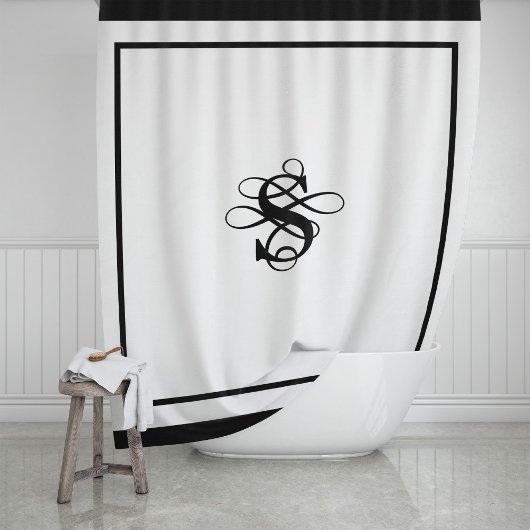Elegant Hotel Chic Stylish Monogram Ampersand Duschvorhang