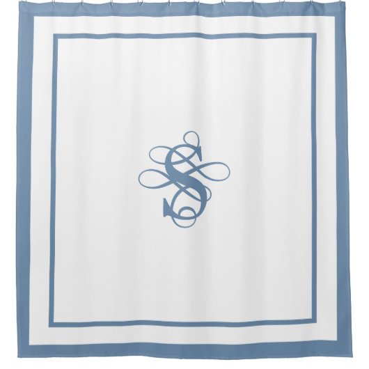 Elegant Hotel Chic Stylish Monogram Duschvorhang (Vorderseite)