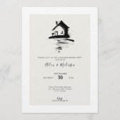 Elegant Housewarming Invitation - Hand Drawn House Einladung (Vorderseite)
