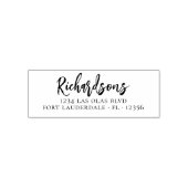 Elegant Housewarming Script-Rücksendeadresse-Selbs Permastempel (Design)