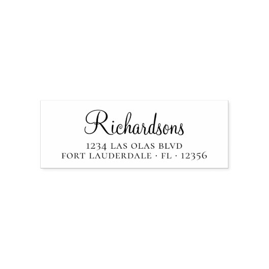 Elegant Housewarming Script-Rücksendeadresse-Selbs Permastempel (Design)