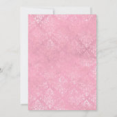 ELEGANT HÜBSCH PINK FLORAL DAMASK WEDD EINLADUNG (Rückseite)