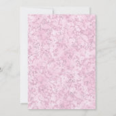 ELEGANT HÜBSCH PINK FLORAL MARBLE GLITZER WEDD EINLADUNG (Rückseite)