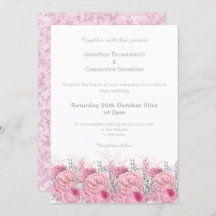 ELEGANT HÜBSCH PINK FLORAL MARBLE GLITZER WEDD