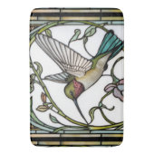 Elegant hummingbird artwork botanical boho chic badematte (Vorderseite Vertikal)