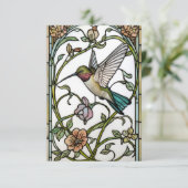 Elegant hummingbird artwork botanical boho chic dankeskarte (Stehend Vorderseite)