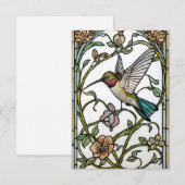 Elegant hummingbird artwork botanical boho chic dankeskarte (Vorne/Hinten)
