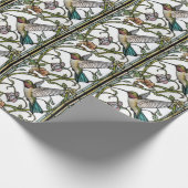 Elegant hummingbird artwork botanical boho chic geschenkpapier (Ecke)