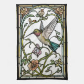 Elegant hummingbird artwork botanical boho chic geschirrtuch (Vertikal)