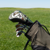 Elegant hummingbird artwork botanical boho chic golf headcover (In SItu)