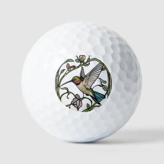 Elegant hummingbird artwork botanical boho chic golfball (Vorderseite)