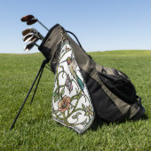 Elegant hummingbird artwork botanical boho chic golfhandtuch (Gras)