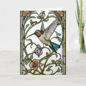 Elegant hummingbird artwork botanical boho chic karte (Vorderseite)