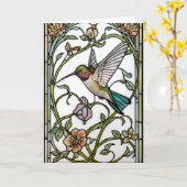 Elegant hummingbird artwork botanical boho chic karte (Gelbe Blume)