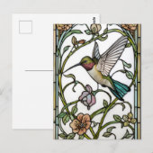 Elegant hummingbird artwork botanical boho chic postkarte (Vorne/Hinten)