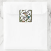Elegant hummingbird artwork botanical boho chic quadratischer aufkleber (Tasche)