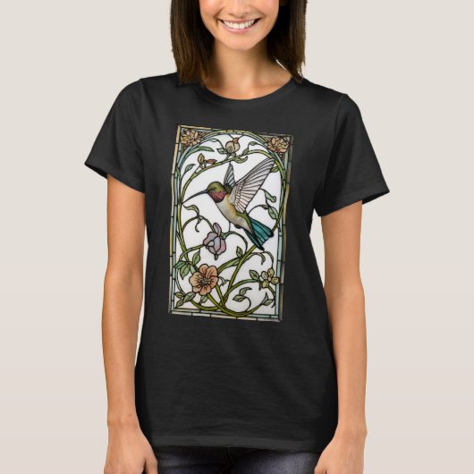 Elegant hummingbird artwork botanical boho chic T-Shirt (Vorderseite)