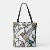 Elegant hummingbird artwork botanical boho chic tasche (Rückseite)