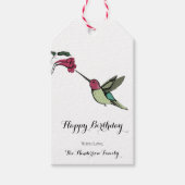 Elegant Hummingbird Birthday Geschenkanhänger (Vorderseite)