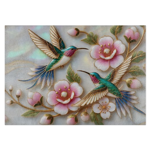 Elegant Hummingbird Cutting Board Schneidebrett (Vorderseite)