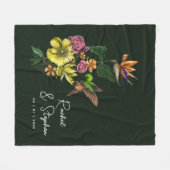 Elegant Hummingbird Floral Wedding Jubiläum Fleecedecke (Vorderseite (Horizontal))