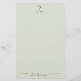 Elegant Hummingbird Letterhead Briefpapier