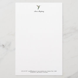 Elegant Hummingbird Letterhead Briefpapier
