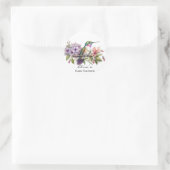Elegant Hummingbird Lila Floral Girl Baby Shower Runder Aufkleber (Tasche)