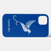 Elegant Hummingbird White on Blue Design Case-Mate iPhone Hülle (Rückseite (Horizontal))