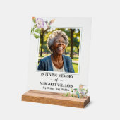 Elegant Hummingbirds Floral Photo Funeral Acrylschild (Winkel)