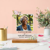 Elegant Hummingbirds Floral Photo Funeral Acrylschild (Hochzeit)