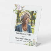 Elegant Hummingbirds Floral Photo Funeral Sockelschild (Vorderseite)