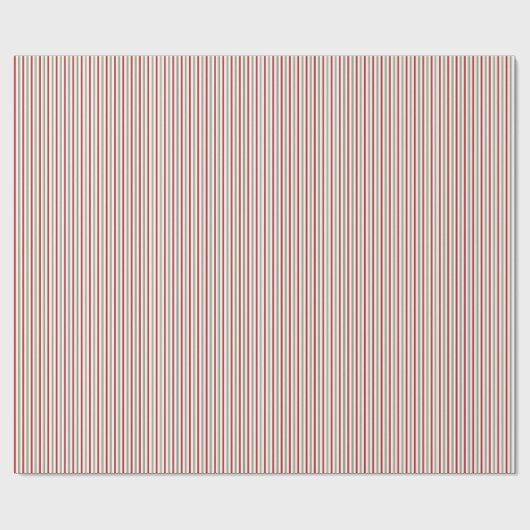 Elegant Hunter Green and Red Candy Cane Pinstripe Geschenkpapier (Flach)