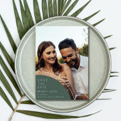 Elegant Hunter Green Foto Hochzeit speichern das D Save The Date