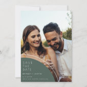 Elegant Hunter Green Foto Hochzeit speichern das D Save The Date (Vorderseite)