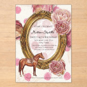 Elegant Hunter’s  Sweet 16 Equestrian Birthday Acryleinladungen (Vorderseite)