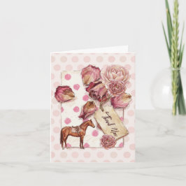 Elegant Hunter's Equestrian Birthday  Dankeskarte