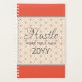 Elegant Hustle 2019 Orange Taupe Personalisiert Planer (Vorderseite)