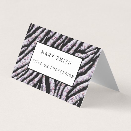 Elegant Hybrid Floral-Animal Visitenkarten (Vorderseite)