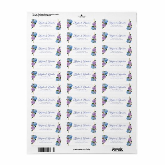Elegant Hydrangea Address Labels (Vorne)