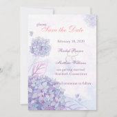 Elegant Hydrangea Blooms Floral Save the Date Einladung (Vorderseite)