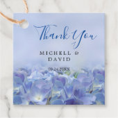 Elegant Hydrangea Blue Florals Vielen Dank für Ihr Geschenkanhänger (Vorderseite)