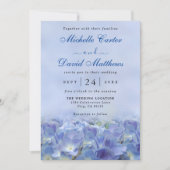 Elegant Hydrangea Blue Florals Wedding Einladung (Vorderseite)
