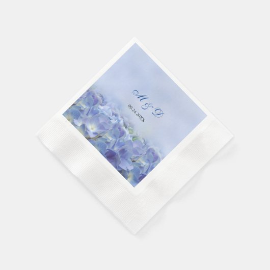 Elegant Hydrangea Blue Florals Wedding Napkins Serviette (Ecke)