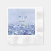 Elegant Hydrangea Blue Florals Wedding Napkins Serviette (Vorderseite)